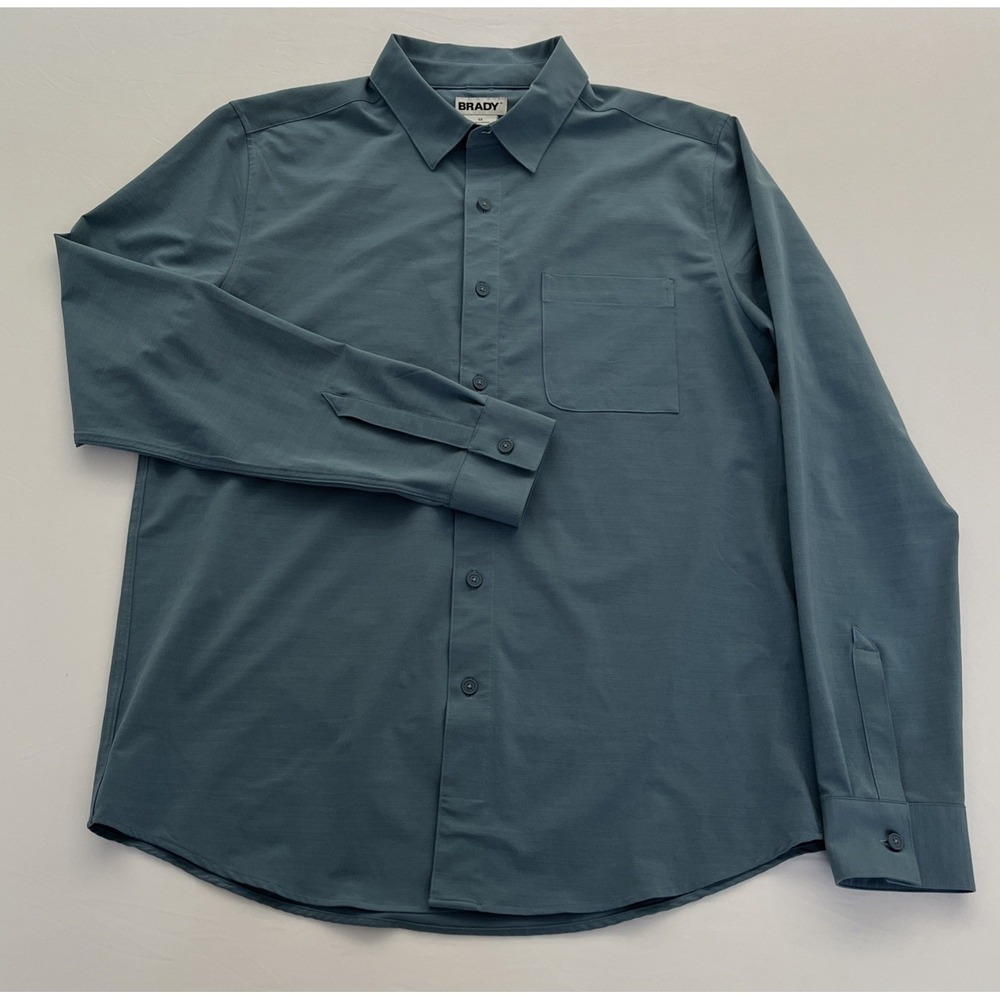 Brady Zero Weight Button Shirt Long Sleeve Blue M M04L004